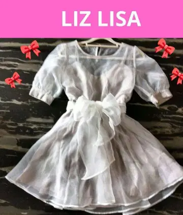 LIZLISA 오간자 음표 자수 원피스