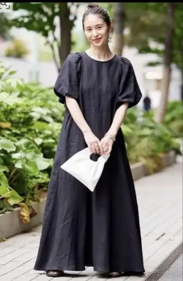 린넨 퍼프 슬리브 맥시 원피스 JOURNAL STANDARD