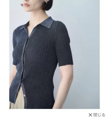 라메 리브 하프 슬리브 폴로 니트 노크