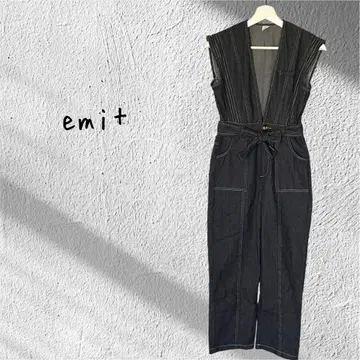 emi+ 에미플러스 데님 슬리브리스 올인원