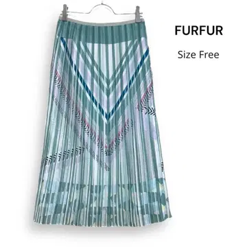 FUR FUR 퍼 퍼 플리츠 플레어 스커트