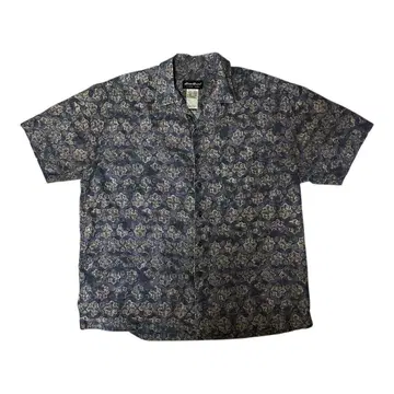 고품질 Eddie Bauer 올 패턴 마 혼방 반팔 셔츠 M 알로하 페