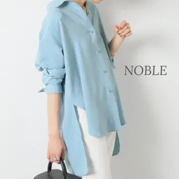 새상품급 NOBLE 노블 시즌 컬러 플레인 셔츠 블루