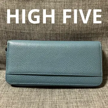 하이파이브 HIGH FIVE 소가죽 라운드 지퍼 장지갑 블루