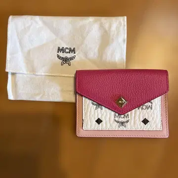 MCM 핑크 가죽 명함 지갑