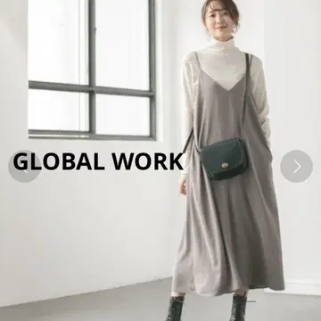 GLOBAL WORK 2WAY 새틴 캐미 원피스
