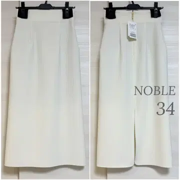 새상품 NOBLE 저지 라이크 컬러 타이트 스커트 화이트 34