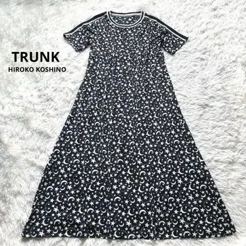 트렁크 히로코코시노 TRUNK 롱 원피스 별 달 올 패턴 반팔 M