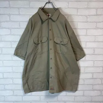 DICKIES 디키즈 오버 사이즈 반팔 워크 셔츠 베이지 B 계열