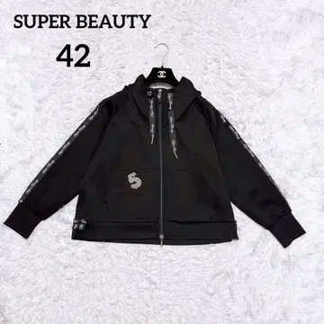 새상품급 슈퍼 뷰티 스팽글 비쥬 펄 후드티 블랙 42