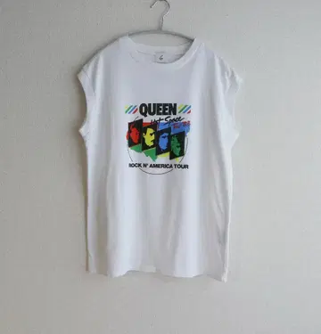6 ROKU 로쿠 QUEEN 슬리브리스 티셔츠 밴딩 티셔츠