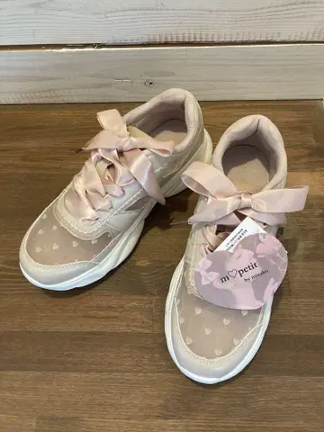 my petit 하트 무늬 핑크 시스루 스니커즈 시마무라 아오키 미사코