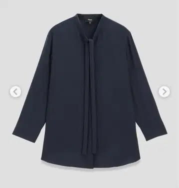 Theory Prime GGT Tie 블라우스 네이비 M 사이즈