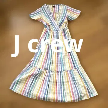 [일본 미입고] J CREW 원피스 드레스 레인보우 스트라이프 티어드
