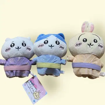 치이카와 유카타 봉제 인형 하치와레 토끼 3개 세트