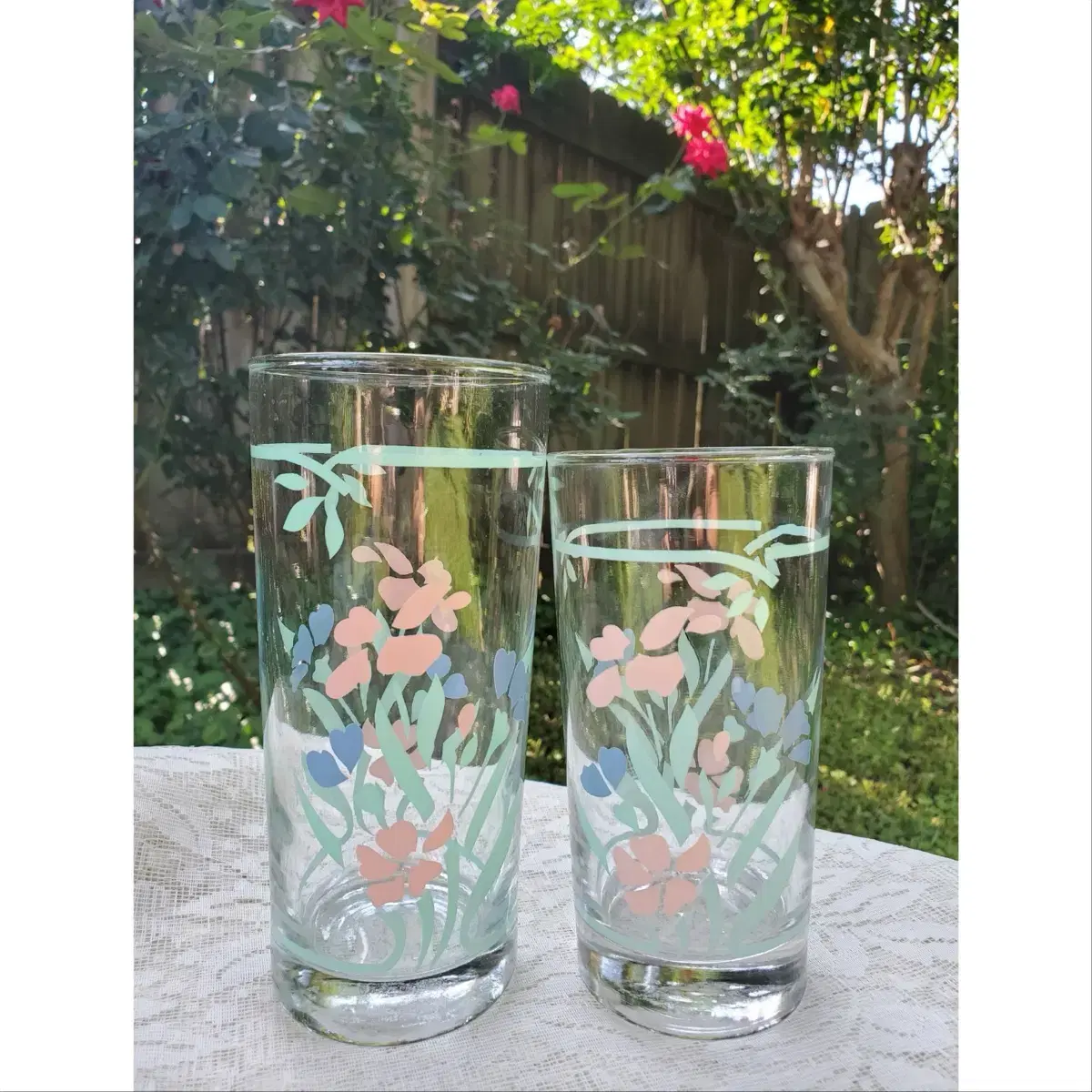 빈티지 꽃 텀블러