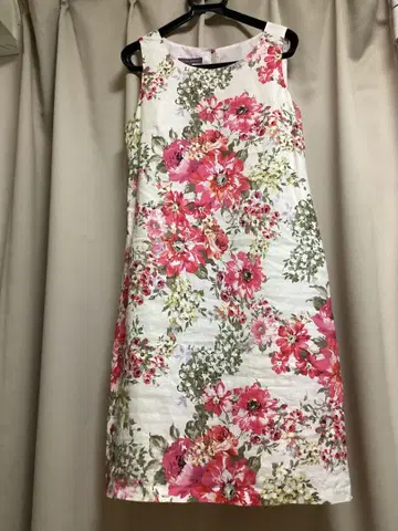 LAURA ASHLEY 플라워 프린트 린넨 원피스 UK12 L 사이즈