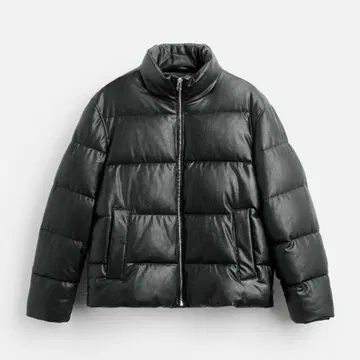 ZARA 인조 가죽 퍼프 자켓 다운 자켓