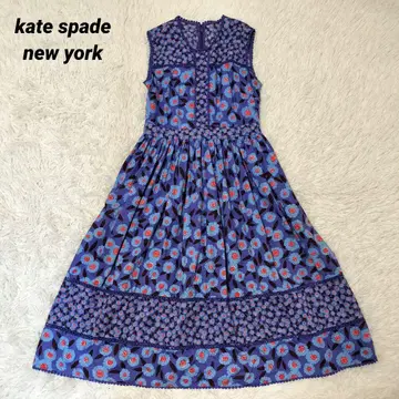 kate spade new york 원피스 슬리브리스 꽃무늬 블루