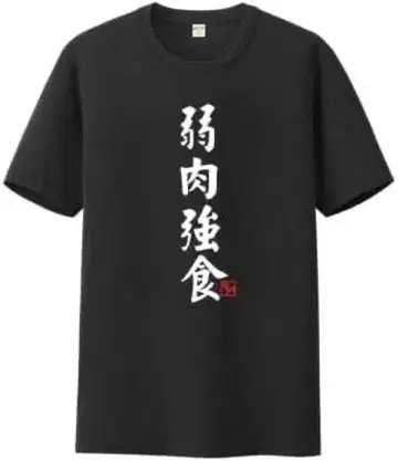 C-186 하이큐 에이스의 마음가짐 티셔츠 XL 약육강식 반팔