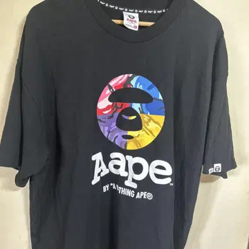 Aape 컬러풀 로고 티셔츠 2XL 블랙
