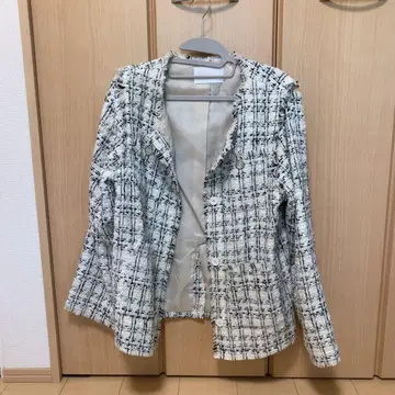 Chico 체크 무늬 노카라 자켓