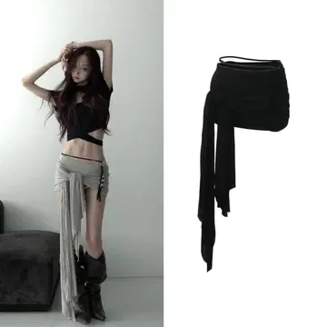 theredthread 블랙 S mini skort pareo