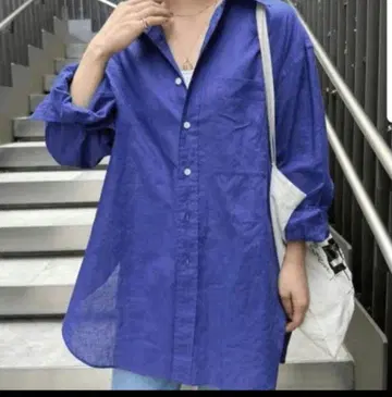 Spick and Span 린넨 카슈쿨 빅 셔츠