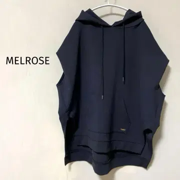 새상품급 MELROSE 멜로즈 슬리브리스 후드티 블랙 프리