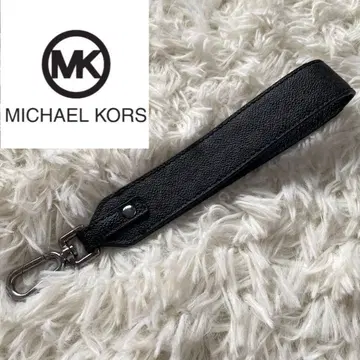 마이클코어스 블랙 가죽 스트랩 핸드백 올 패턴 MK 레어 실버