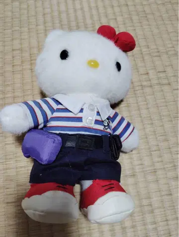 사가와 익스프레스 헬로키티 봉제 인형 스트라이프 셔츠