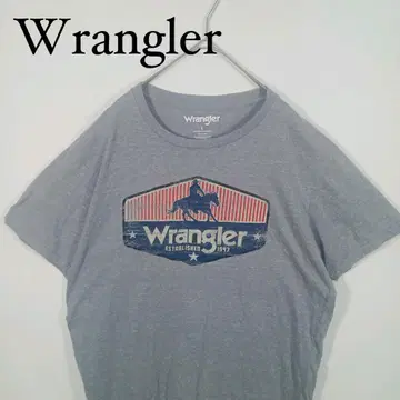 Wrangler 그레이 티셔츠 랭글러 L 기업 로고 프린트