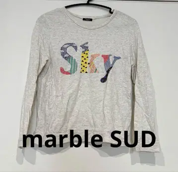marble SUD 마블슈드 자수 롱 티셔츠 그레이 M 상당
