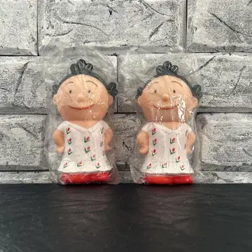 사자에상 소프트 비닐 피규어 저금통 2개 [미사용 새상품 쇼와]