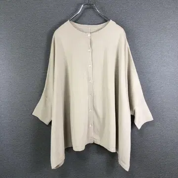 BEARDSLEY 2WAY 앞뒤 코튼 와이드 가디건 F 베이지