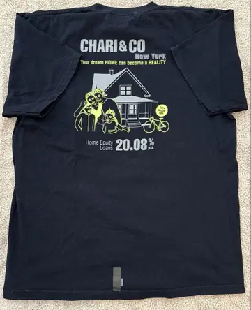 차리안드코 chari &co 티셔츠 네이비 백 프린트