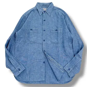 버즈릭슨 샴브레이 셔츠 워크 셔츠 긴팔 L-XL 상당 밴드 포함