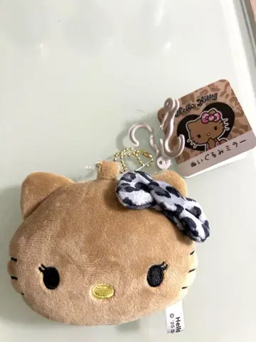 산리오 일광화상 키티 봉제 인형 거울 시마무라 블랙 리본