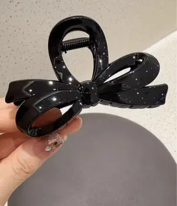 블랙 리본 헤어 클립