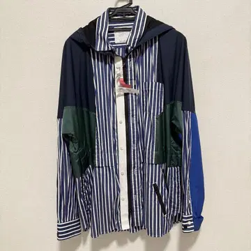 sacai 사카이 포플린 셔츠 블루종 도킹