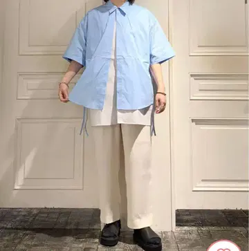 HARE 레이어드 디자인 셔츠 라이트 블루