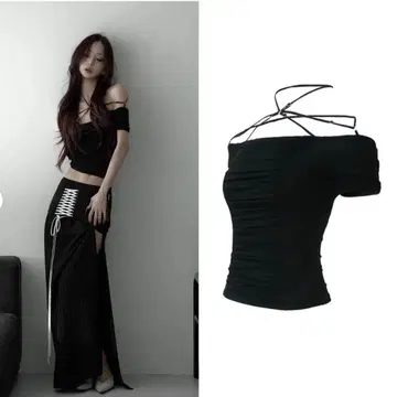 theredthread 블랙 S gather code tops