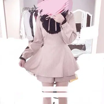 시크릿허니 스탠드 카라 긴팔 셋업 핑크