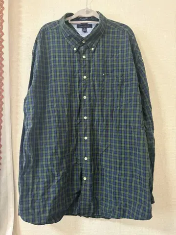 타미힐피거 체크 무늬 긴팔 셔츠 2XL
