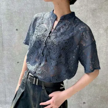 새상품 PAGEBOY 밴드 칼라 셔츠