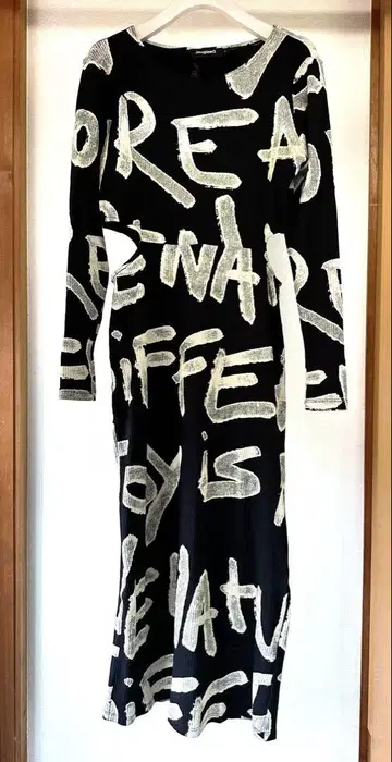 Desigual 데시그알 원피스 드레스 메시지 블랙 L 사이즈