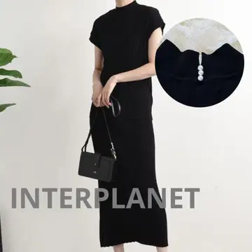 UV 차단 접촉 냉감 인터플래닛 백 펄 리브 니트 셋업
