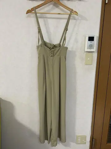 MAJESTIC LEGON 베이지 멜빵바지 M 사이즈 리본 포함
