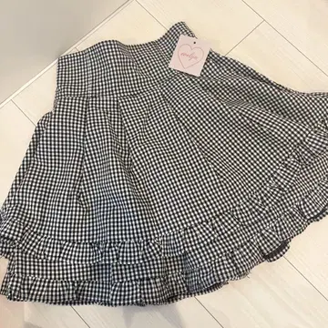 evelyn 더블 프릴 SK 스커트 블랙 체크