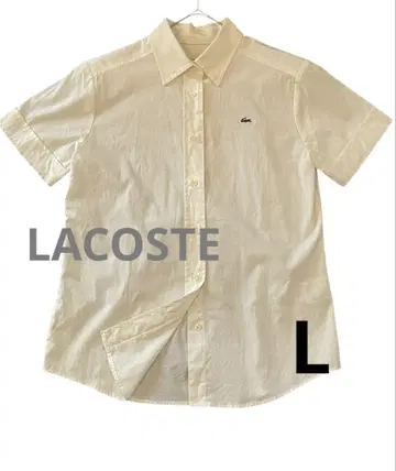 LACOSTE/라코스테 반팔 셔츠 자수 로고 L 사이즈 아이보리 상의